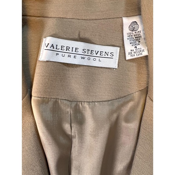 Valerie Stevens Pure Wool Camel Blazer Jacket Women's Size 4 NWT w/ Flaws - Picture 3 of 10